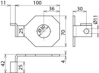 Připojovací třmen IF 1 úhlový Průměr otvoru d1 30 mm DEHN 923330
