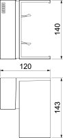 Vnitřní roh OBO BRK IE70130 lgr SIGNA BASE nastavitelný 120x143x140 světle šedá