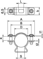 OBO ASL 733 25 A2 Distanční příchytka s připojovacím závitem M6 20-25mm Nerez