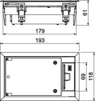 OBO GES2 U 7011 Přístrojová jednotka pro montáž kanálů 192x118x70 ocelově šedá