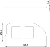 OBO MPRM2 2C Modulární nosič s 2 x děr.obr. typ C 19,3x14,8 Nerez ocel