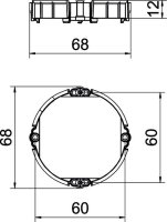 OBO ZU 12-PR Vyrovnávací kroužek pro krabici pod omítku O60mm H12mm PS