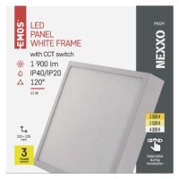 LED PANEL PŘISAZENÝ ČTVEREC 21W 1900LM IP20 NAST.CCT B TRI EMOS ZM6143T