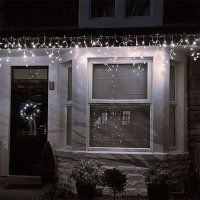LED vánoční závěs rampouchy 360 LED 9m x 0,7m venkovní teplé bílé světlo