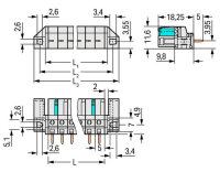 Pružinová svorkovnice THT rovná 5 mm šedá 5pól. WAGO 722-135/047-000
