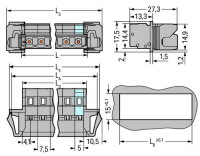 Konektor s pájecími piny CAGE CLAMP 2,5mm2 šedá 6pól. WAGO 731-606/114-000