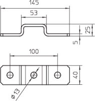 OBO GMS 3 O 4121 A2 Třmen Omega, pro křížové spojení profil. lišt 41×21, Ocel St