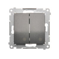 Přepínač dvojitý křížový, řazení 7, 10AX, 250V~, antracit mat, metalizované