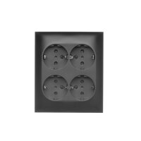 Čtyřzásuvka s uzemněním, Schuko, IP20 černá matná KONTAKT SIMON ACGSZN4/49