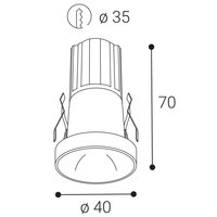 Zápustné svítidlo SPOT MINI A, W DALI/PUSH 7W 2700K bílá LED2 2050221D