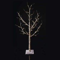 LED strom (bříza), teplá bílá, časovač
