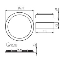 Vestavné LED svítidlo ROUNDA V2LED18W-NW-W 28934 Kanlux (starý kód 25839)