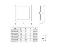 Vestavné svítidlo LED DOWNLIGHT THIN 12W hranatý 3000K LEDMED LM22100004