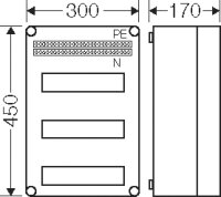 Mi-Jističová skříň, 36 modulových jednotek HENSEL MI 1336