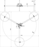 Dehn 105351 Tříramenný stativ výškově stavitelný pro trubky D50mm náklon 10°FeZn