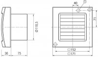 Maico 0084.0010 ECA 120 KVZ nástěnný axiální ventilátor DN 120