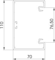 OBO GK-70110LGR Kanál pro vestavbu přístrojů Rapid 80 70x110x2000 světle šedá