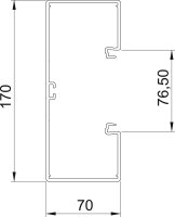 OBO GK-70170LGR Kanál pro vestavbu přístrojů Rapid 80 70x170x2000 světle šedá