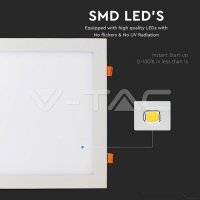V-TAC 4887 24W LED Premium Panel Downlight - Square Warm White, VT-2407