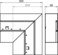 OBO GS-AFF90210RW Plochý roh, pro kanál Rapid 80, 90x210mm, čistě bílá Ocel