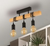 Stropní svítidlo TOWNSHEND černá/dub 180W IP20 EGLO 32915
