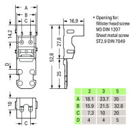 Upevňovací adaptér pro 3vodičové svorky řada 221 4mm2 černá WAGO 221-503/000-004
