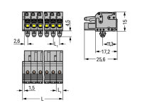 Pružinová svorka Push-in CAGE CLAMP šedá 2,5mm2 23pól. WAGO 2231-123/008-000