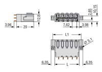 Konektor s pájecími piny THT pájecí kontakt 1,0x1,2 mm rovné světle šedá 4pól.
