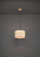 Závěsné svítidlo HONTONGAS E27 černá/dřevo BEIGE M.HEU 1X25W EGLO 390323