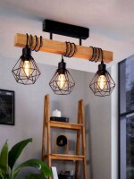 Stropní svítidlo TOWNSHEND 5 černá/dub 3X60W IP20 EGLO 44074