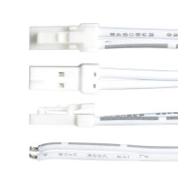 Připojovací konektor Mini (vidlice), kabel AWG18 délka 3m, bílá barva, max. 3A