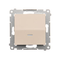 Spínač jednopólový, s orientačním LED, řazení 1So, 10AX, 250V, krémová