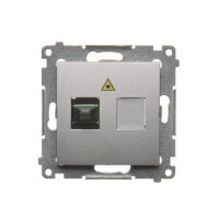 Světlovodná/optická zásuvka samostatná SC/APC stříbrná matná metalizované