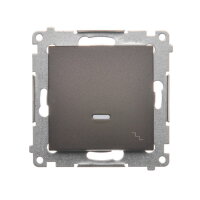 Přepínač střídavý, s orientačním LED, řazení 6So, 10AX, 250V hnědá matná