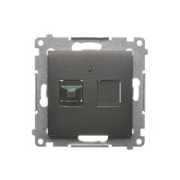 Světlovodná/optická zásuvka samostatná SC/APC antracit mat, metalizované