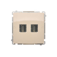 dvojitá zásuvka HDMI, (strojek s krytem) Béžový KONTAKT SIMON BMGHDMI2.01/12