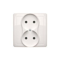 dvojitá zásuvka bez uzemnění bílá KONTAKT SIMON BMG2/11