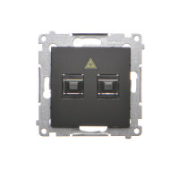 Světlovodná/optická zásuvka dvojitá SC/APC černá matná KONTAKT SIMON DGS2.01/49