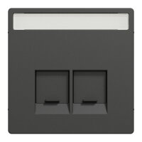 Centrální deska, Merten System D, RJ45 s popisovým polem, antracit, plast