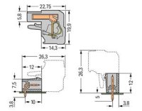 Konektor (zásuvka) úhlový CAGE CLAMP 2,5mm2 šedá 23pól. WAGO 232-223/026-000