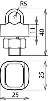 Svorka KS, M12 Cu-bronz, pro prům. 6-10mm jednodílná s pérovou podložkou