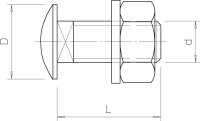 OBO FRS 12x30 F Šroub s plochou kulovou hlavou s podložkou a maticí M12x30 Ocel