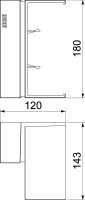 Vnitřní roh OBO BRK IE70170 cws SIGNA BASE nastavitelný 120x143x180 krémová bílá