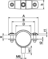 OBO ASG 732 30 A4 Distanční příchytka s připojovacím závitem M6 25-30mm Nerez