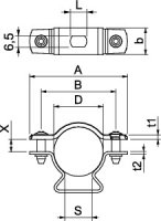 OBO ASL 733 30 A2 Distanční příchytka s připojovacím závitem M6 25-30mm Nerez