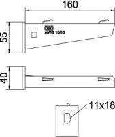 Nástěnný výložník OBO AW G 15 16 FT pro mřížový žlab B160mm Ocel