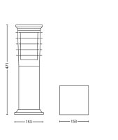 Sloupkové svítidlo Patio šedá 1x60W 230V PHILIPS 1528254PN