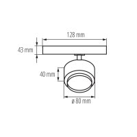 Svítidlo do lišty BTLW 18W-940-B (TEAR N) KANLUX 35665