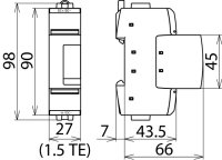 Svodič přepětí Typ 6 DEHNguard SE DC 1-pólový Uc 550V DC 972130