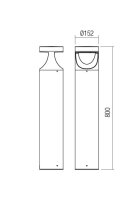 Sloupkové svítidlo XWALK ST LED 24W IP65 DG 3000K REDO 90503